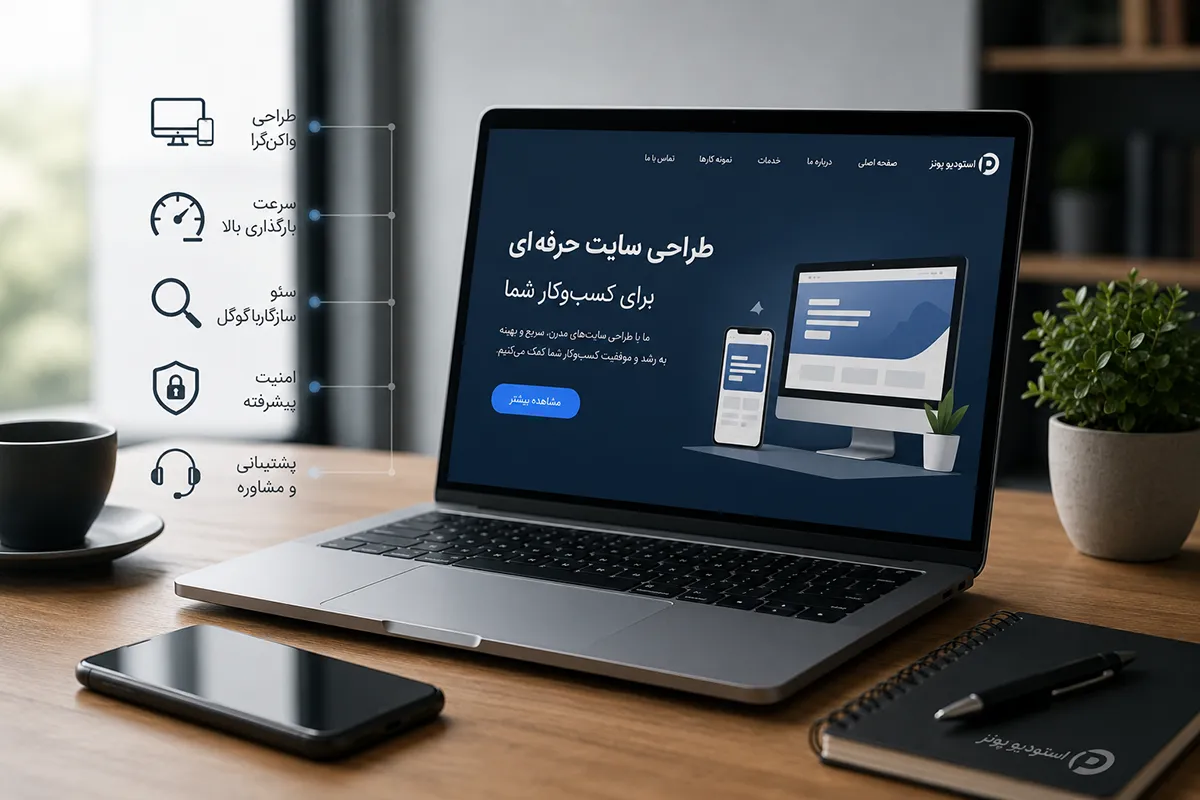 سفارش طراحی وبسایت از استودیو پونز طراحی سایت تهران طراحی سایت کرج